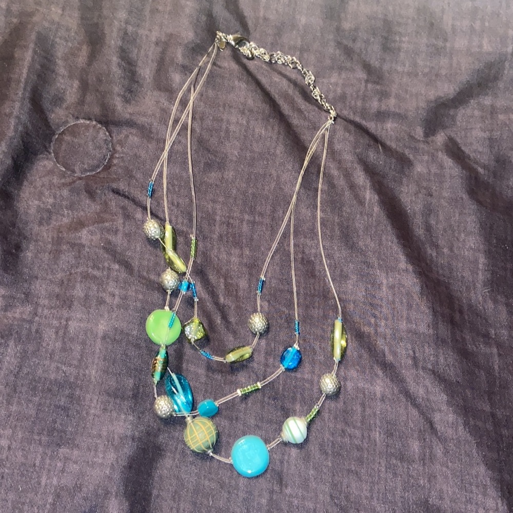 Chico's teal beaded necklace.